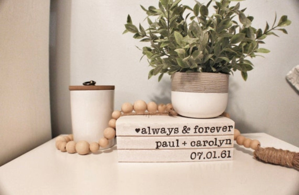 Personalized Wedding Book Stack