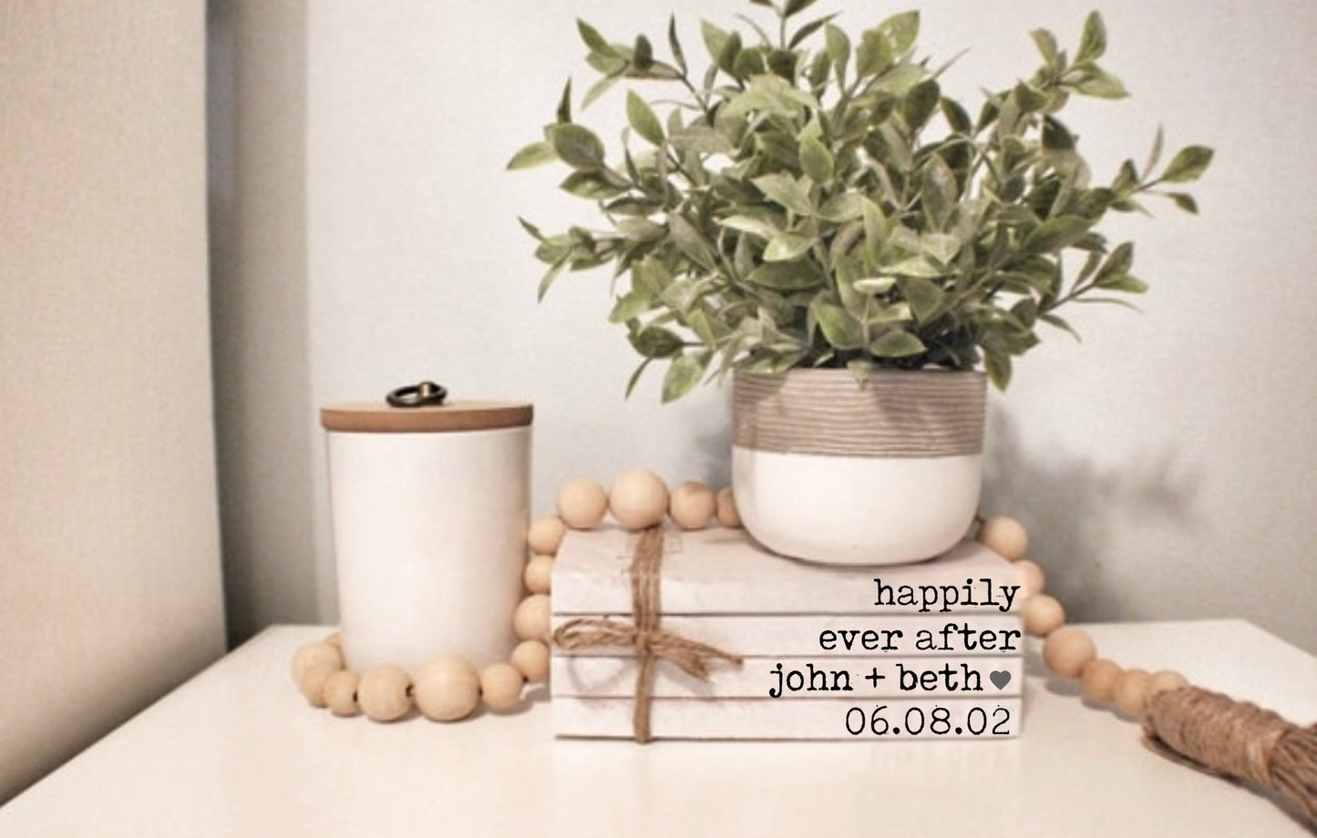 Personalized Wedding Book Stack