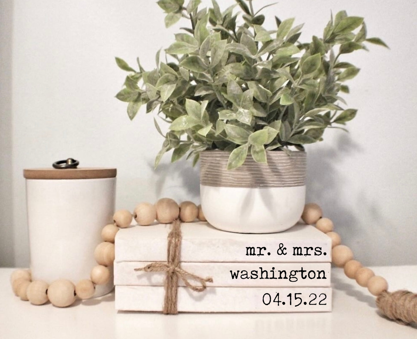 Personalized Wedding Book Stack