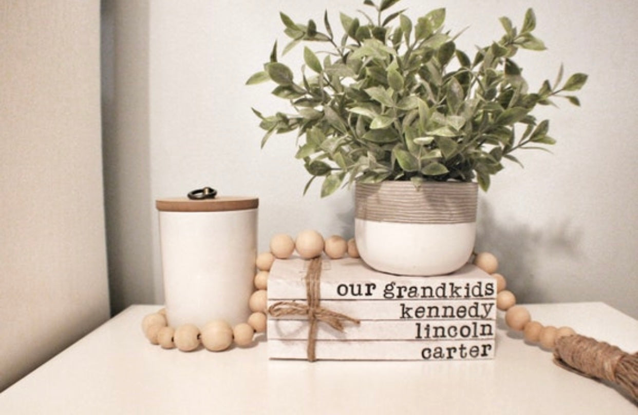 Personalized Family Name Book Stack