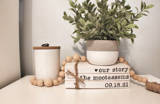 Personalized Wedding Book Stack