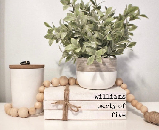 Personalized Family Name Book Stack