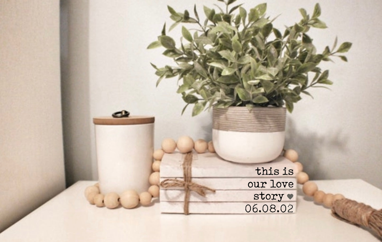 Personalized Wedding Book Stack