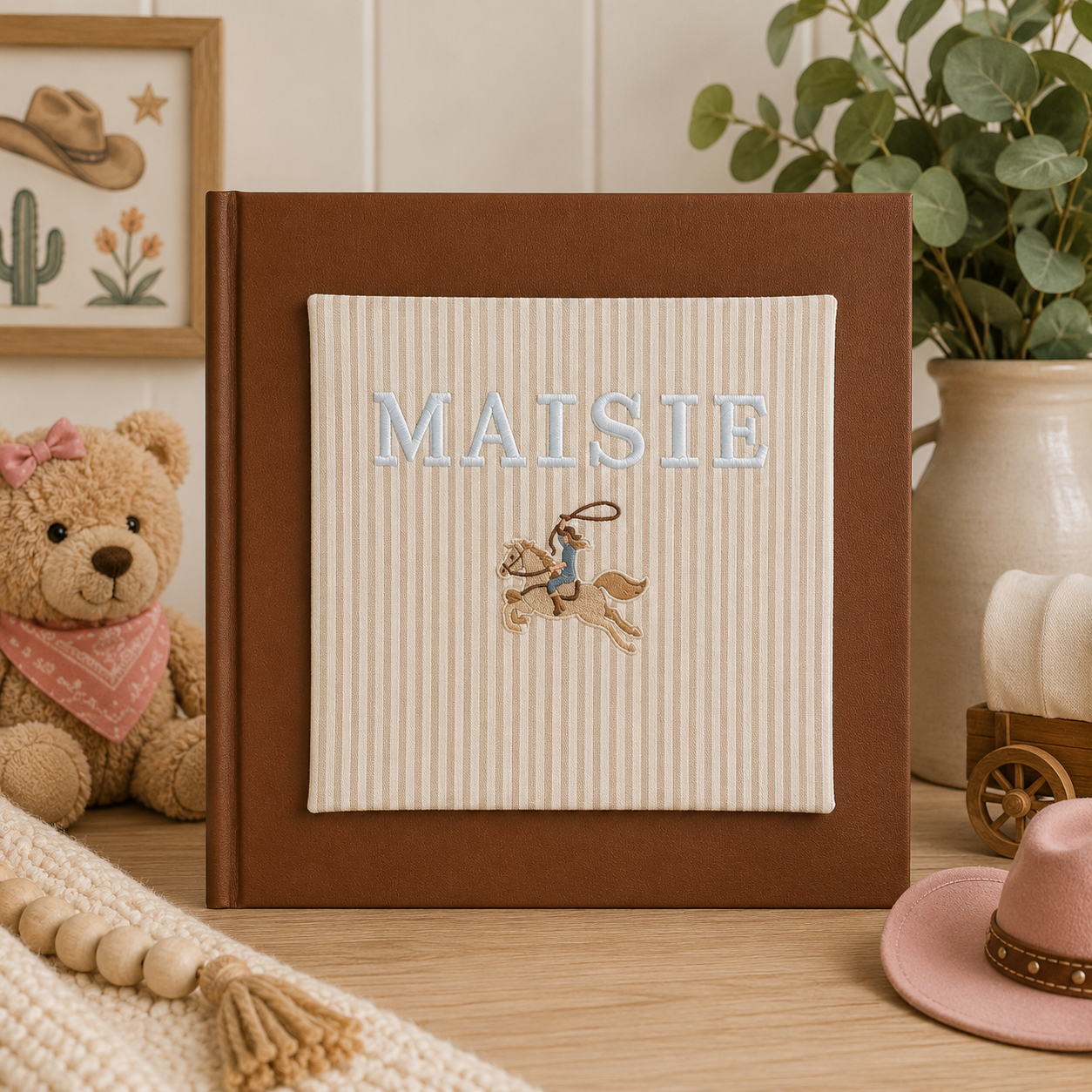 Personalized Western Baby Girl Scrapbook Album | 12x12 Memory Book