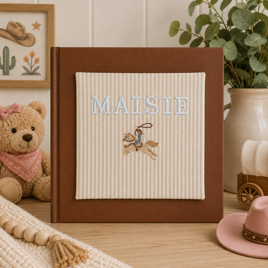 Personalized Western Baby Girl Scrapbook Album | 12x12 Memory Book